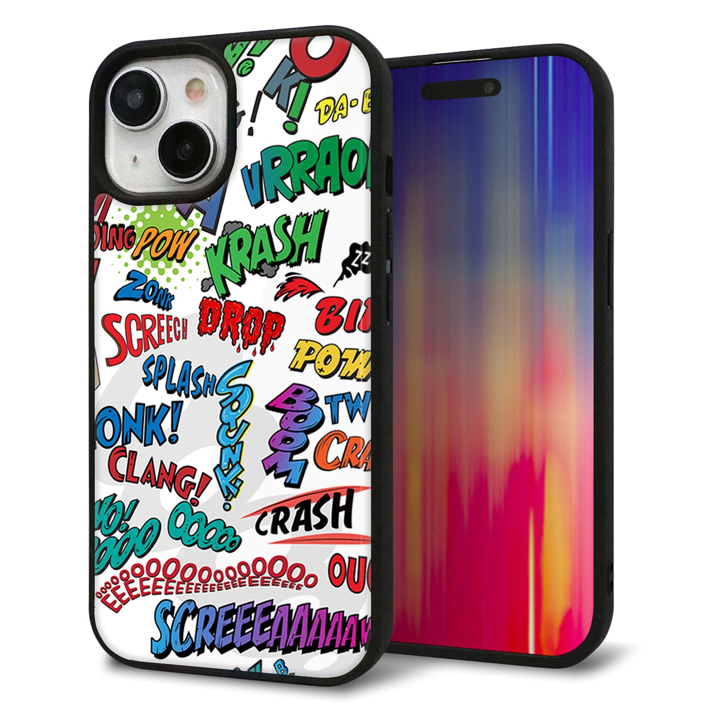 iPhone15 強化ガラス&TPUスマホケース ガラプリ【271 アメリカン キャッチコピー】