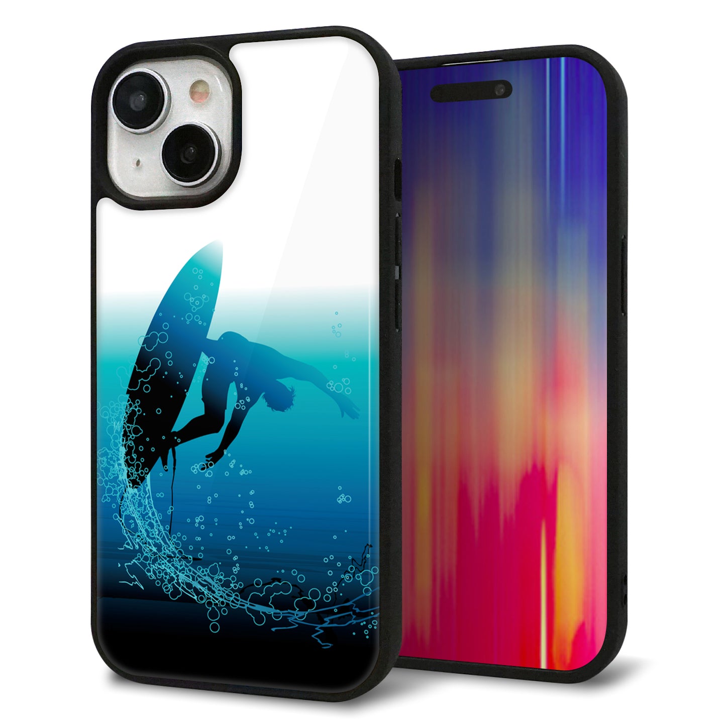 iPhone15 強化ガラス&TPUスマホケース ガラプリ【416 カットバック】