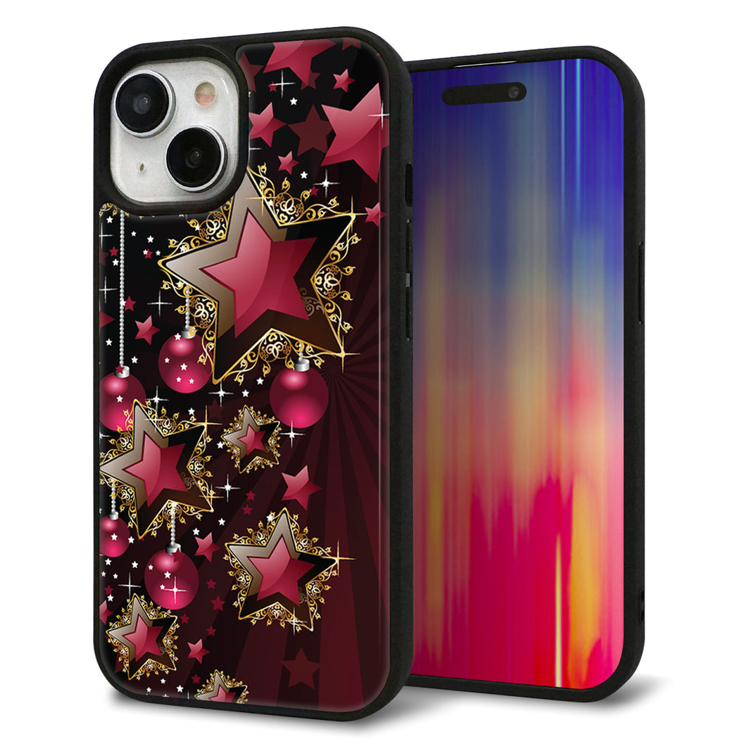 iPhone15 強化ガラス&TPUスマホケース ガラプリ【434 星の壁】