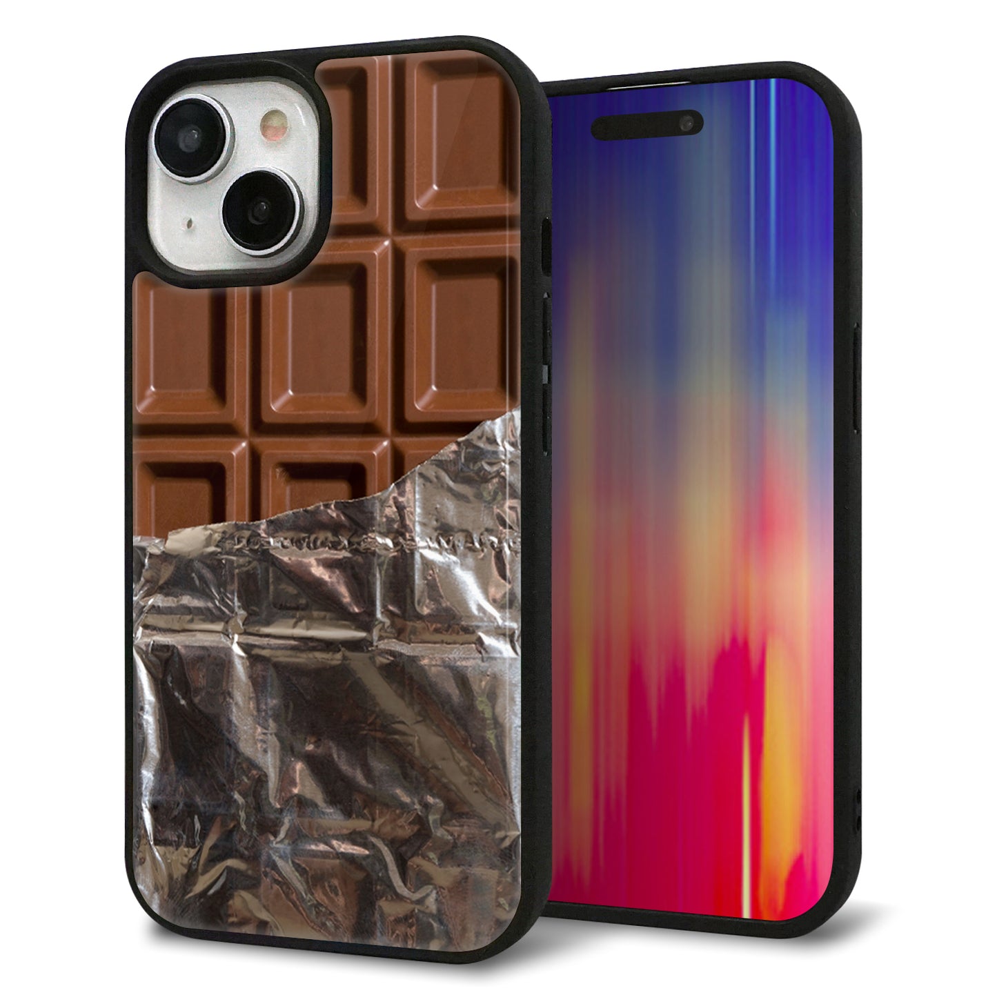 iPhone15 強化ガラス&TPUスマホケース ガラプリ【451 板チョコ】