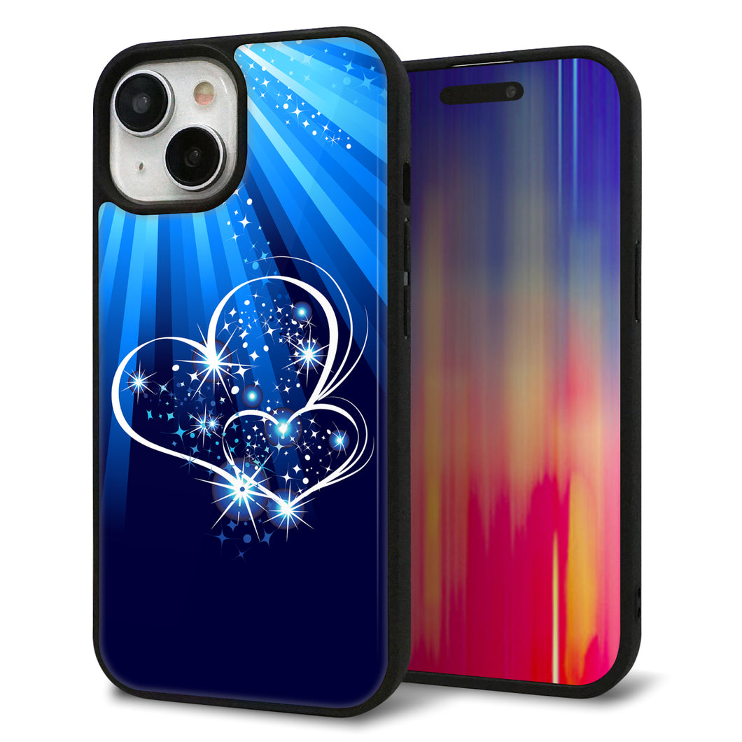 iPhone15 強化ガラス&TPUスマホケース ガラプリ【702 スイミングハート】