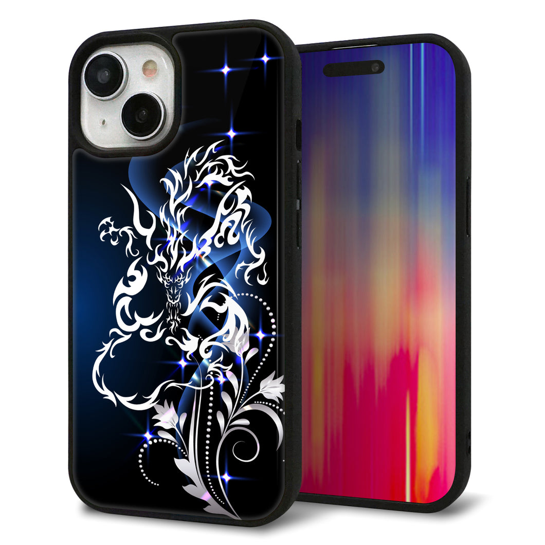 iPhone15 強化ガラス&TPUスマホケース ガラプリ【1000 闇のシェンロン】