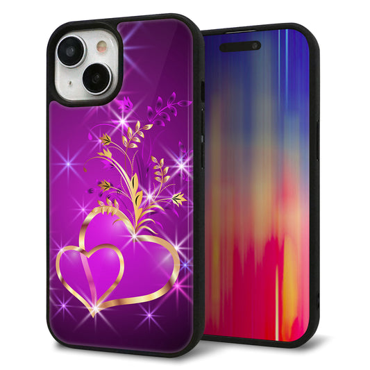 iPhone15 強化ガラス&TPUスマホケース ガラプリ【1139 舞い降りるハート】