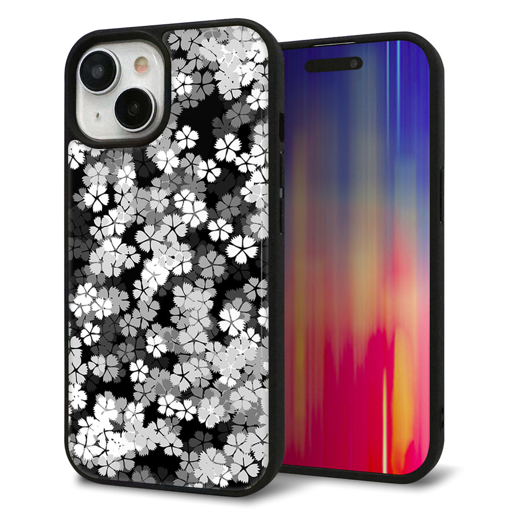 iPhone15 強化ガラス&TPUスマホケース ガラプリ【1332 夜桜】