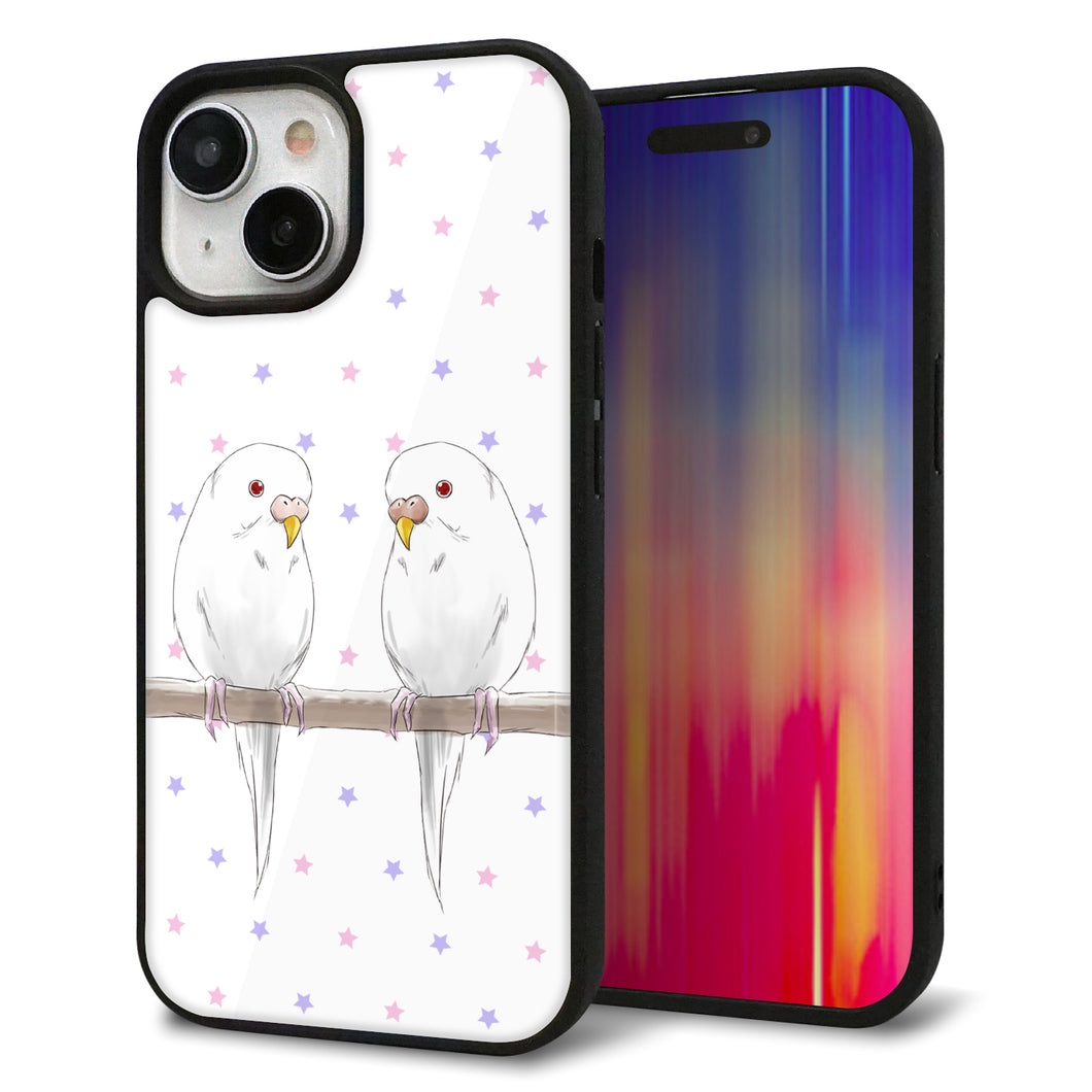 iPhone15 強化ガラス&TPUスマホケース ガラプリ【HA273 インコイノ スター】