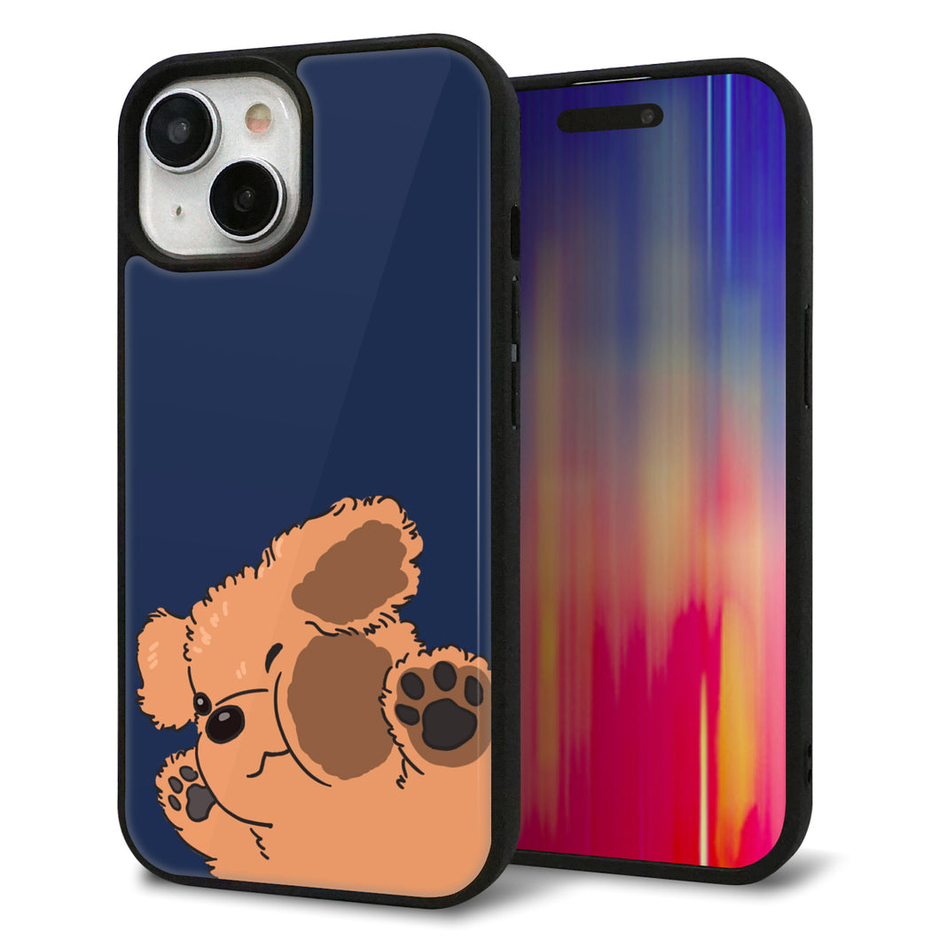 iPhone15 強化ガラス&TPUスマホケース ガラプリ【HA295 むぎゅっとトイプー】