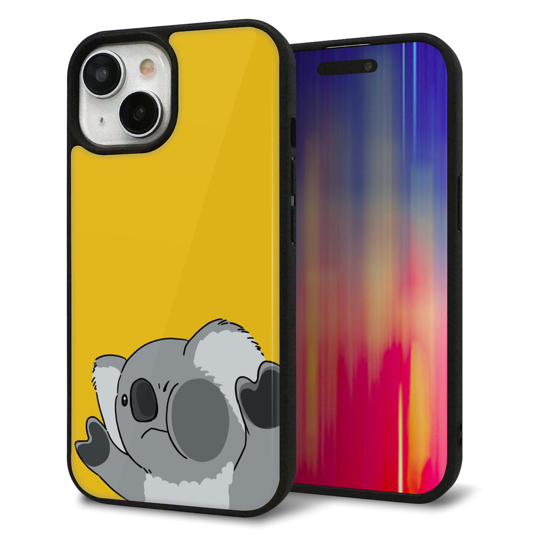 iPhone15 強化ガラス&TPUスマホケース ガラプリ【HA301 むぎゅっとコアラ】
