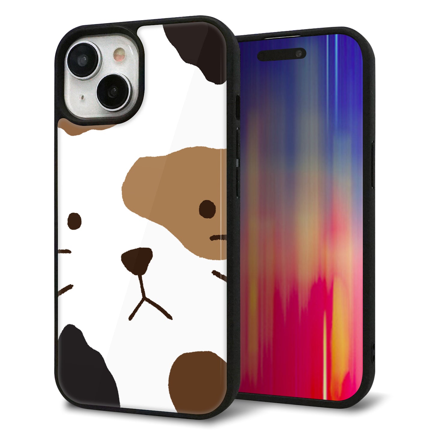 iPhone15 強化ガラス&TPUスマホケース ガラプリ【IA801 みけ】