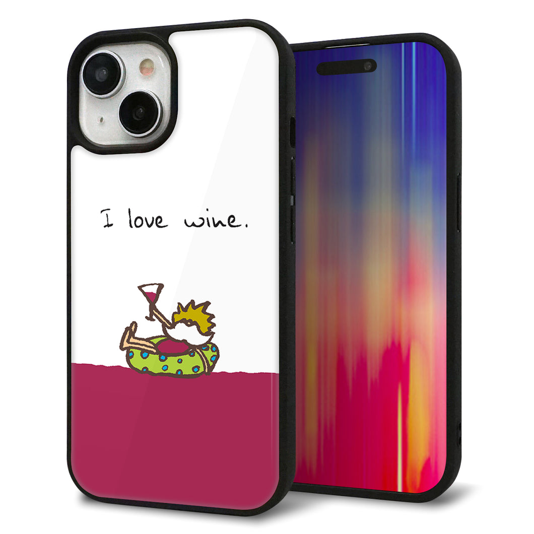 iPhone15 強化ガラス&TPUスマホケース ガラプリ【IA811 ワインの神様】