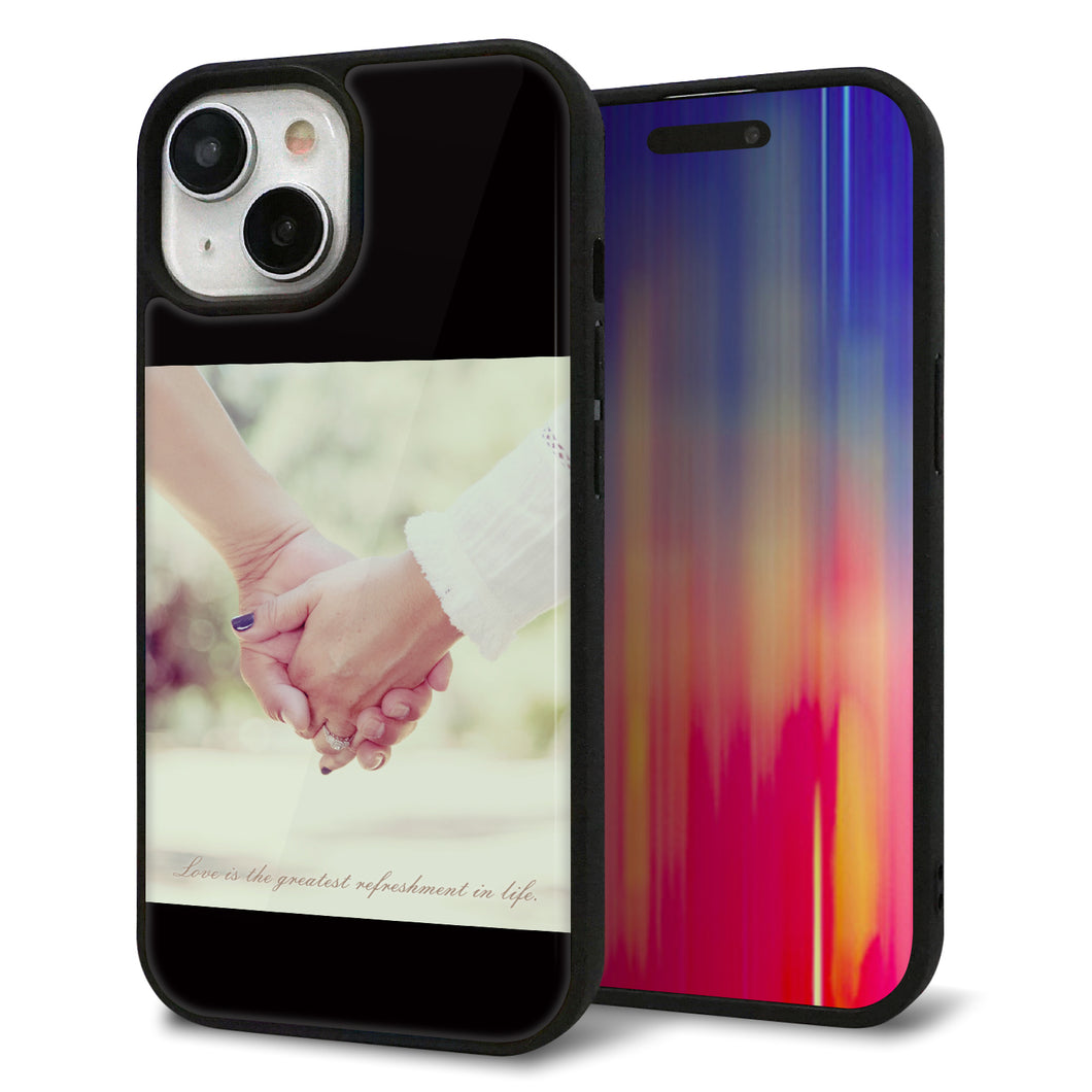 iPhone15 強化ガラス&TPUスマホケース ガラプリ【KM875 カップル】