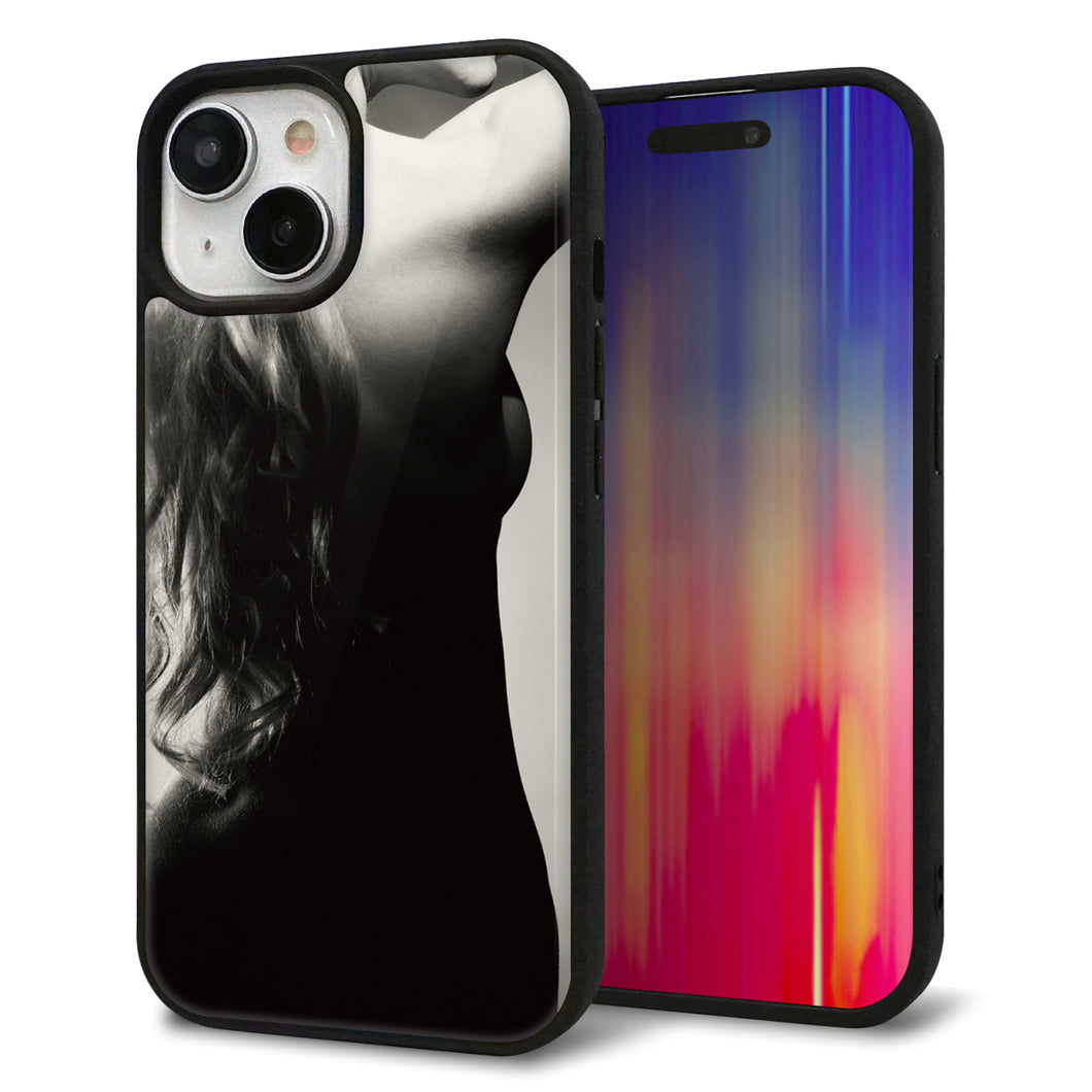 iPhone15 強化ガラス&TPUスマホケース ガラプリ【KM890 バックスタイル】