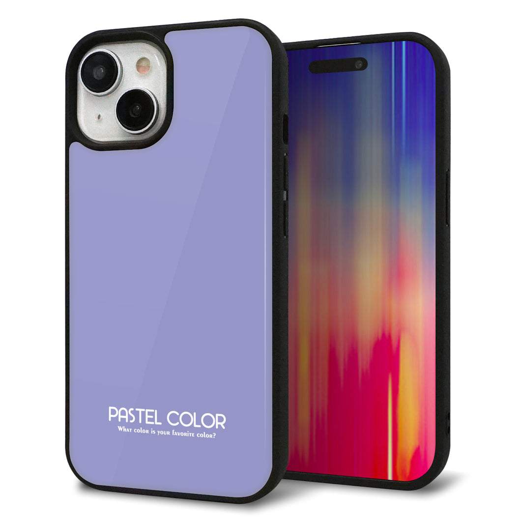 iPhone15 強化ガラス&TPUスマホケース ガラプリ【KM900 パステルカラー(パステルブルー)】