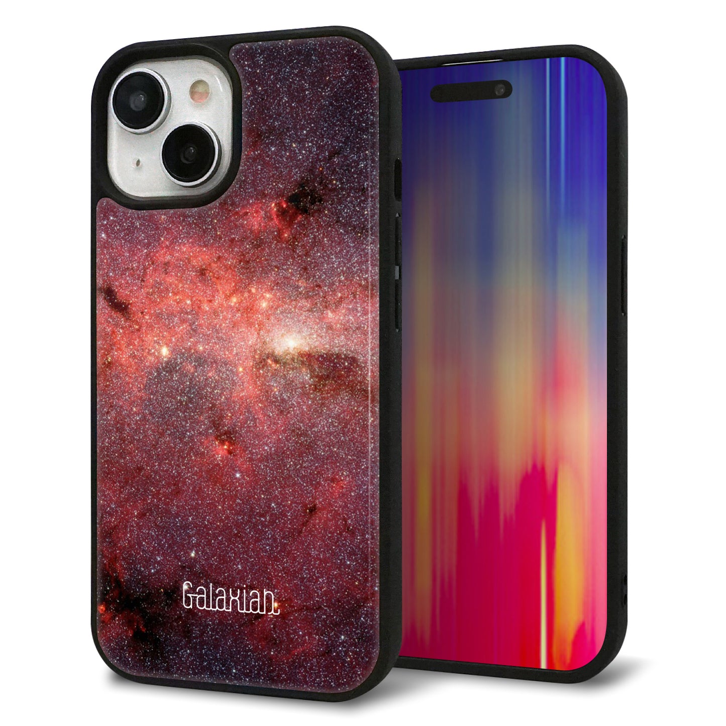 iPhone15 強化ガラス&TPUスマホケース ガラプリ【KM923 Galaxias Red】