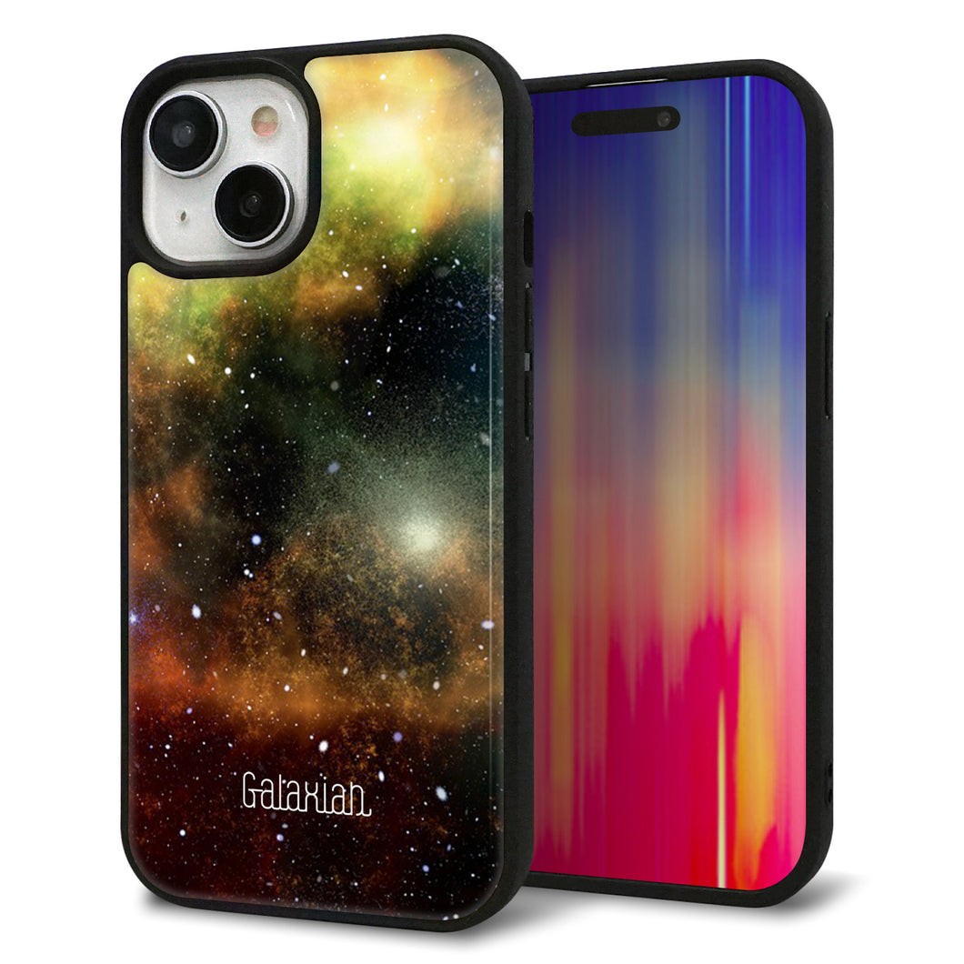 iPhone15 強化ガラス&TPUスマホケース ガラプリ【KM926 Galaxias Yellow】