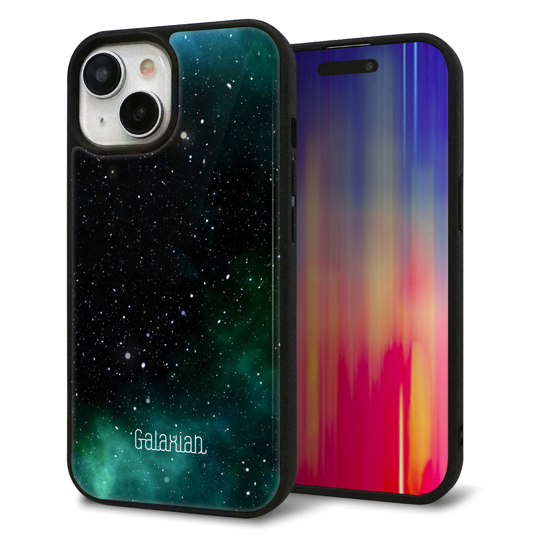 iPhone15 強化ガラス&TPUスマホケース ガラプリ【KM927 Galaxias Green】