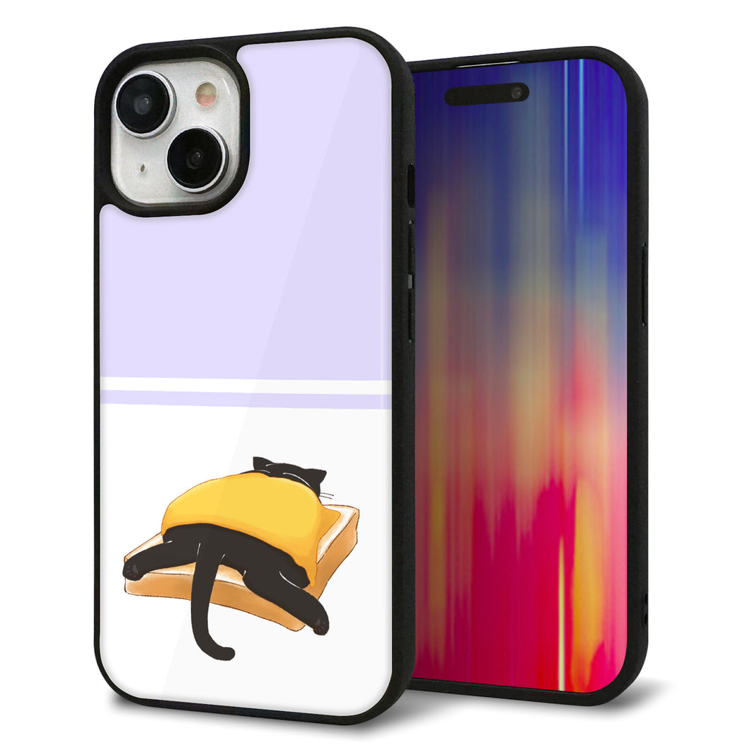 iPhone15 強化ガラス&TPUスマホケース ガラプリ【KM962 チーズ】