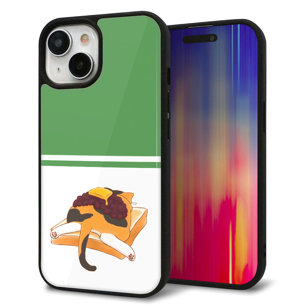 iPhone15 強化ガラス&TPUスマホケース ガラプリ【KM963 あずき】