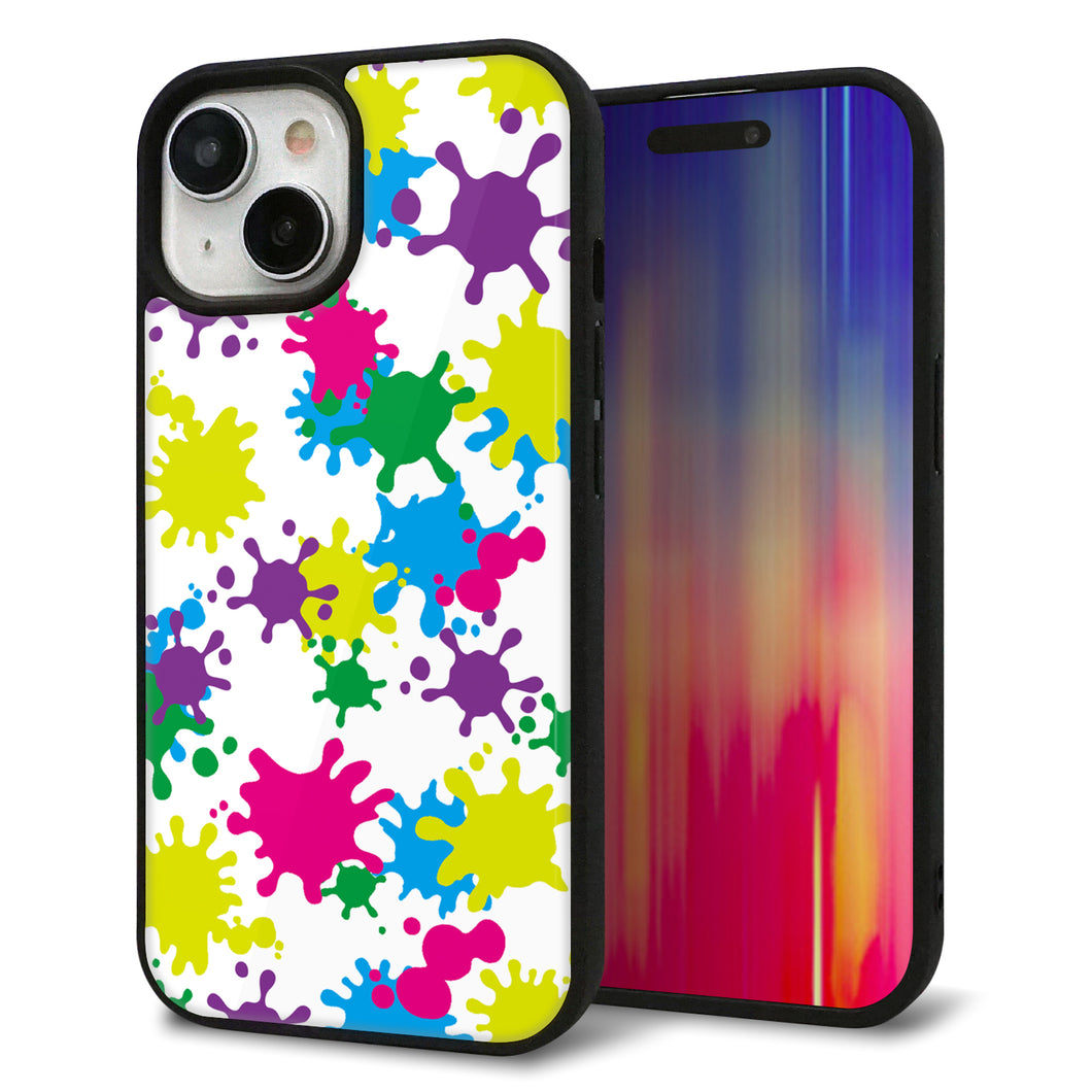 iPhone15 強化ガラス&TPUスマホケース ガラプリ【MA878 ペイントホワイト】