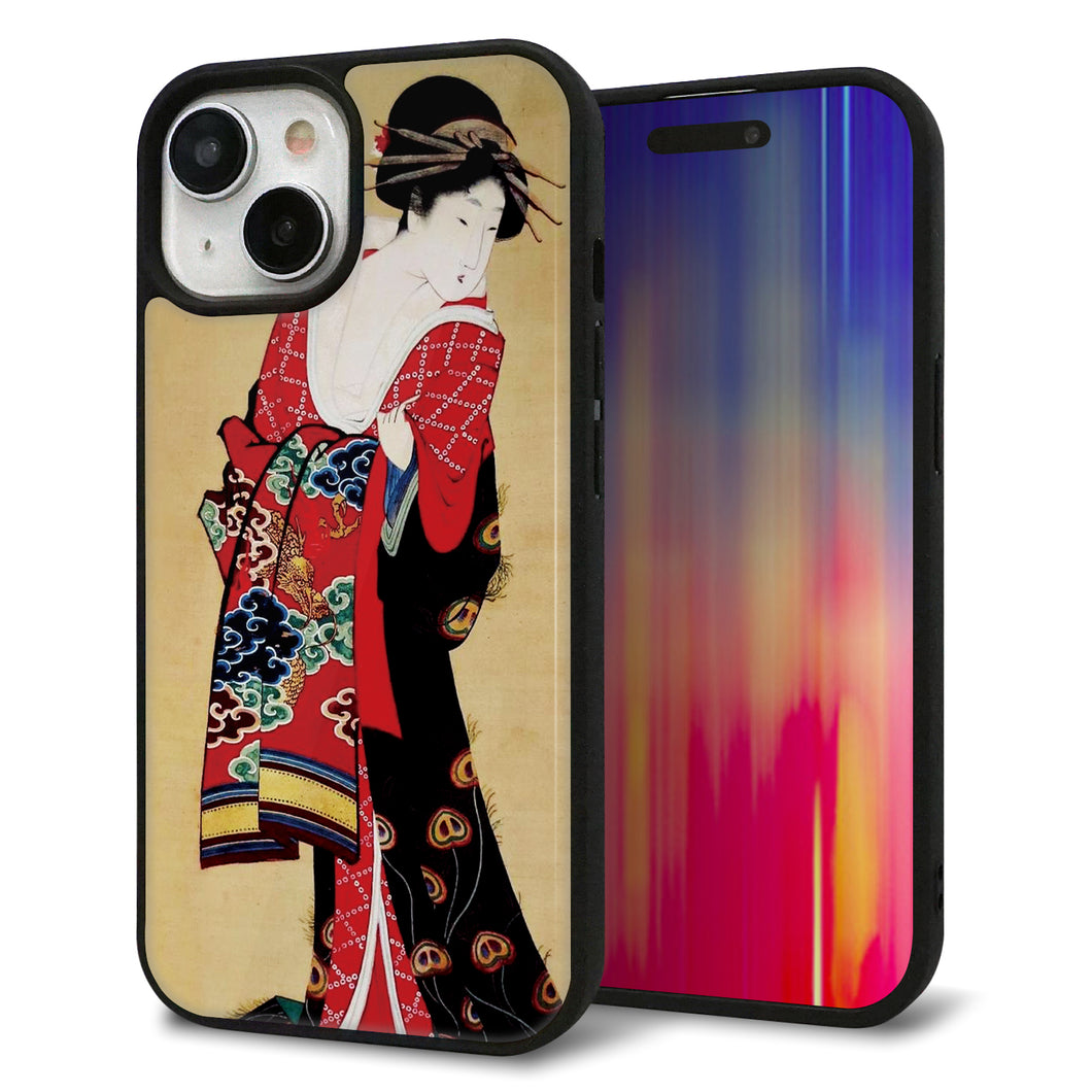 iPhone15 強化ガラス&TPUスマホケース ガラプリ【MA965 花魁 A】