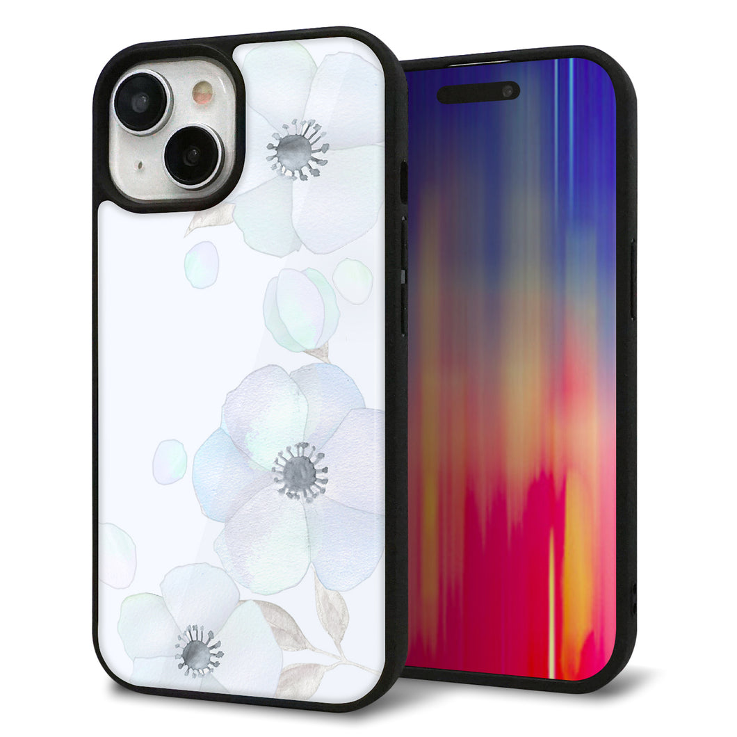 iPhone15 強化ガラス&TPUスマホケース ガラプリ【SC951 ドゥ・フルール(エンジェルブルー)】