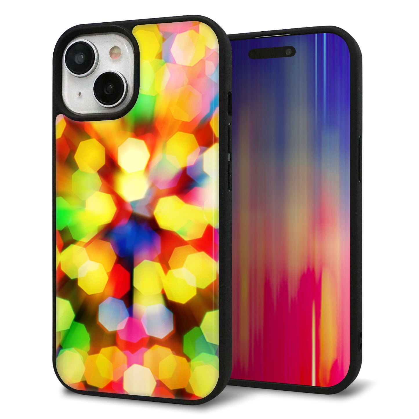 iPhone15 強化ガラス&TPUスマホケース ガラプリ【VA874 未来へのワープ】