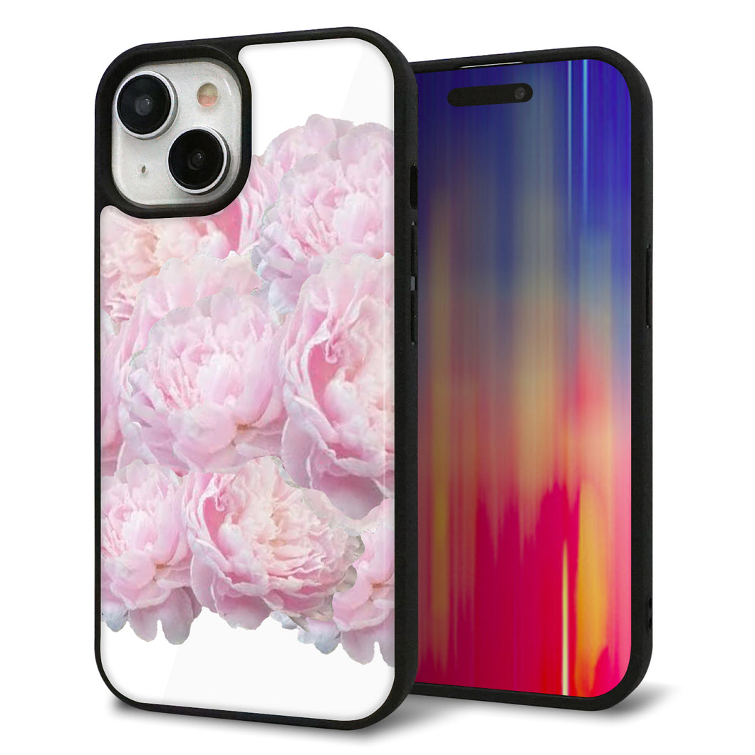 iPhone15 強化ガラス&TPUスマホケース ガラプリ【YI885 フラワー6】
