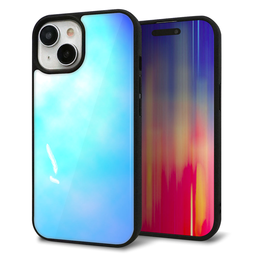 iPhone15 強化ガラス&TPUスマホケース ガラプリ【YJ291 デザイン 光】