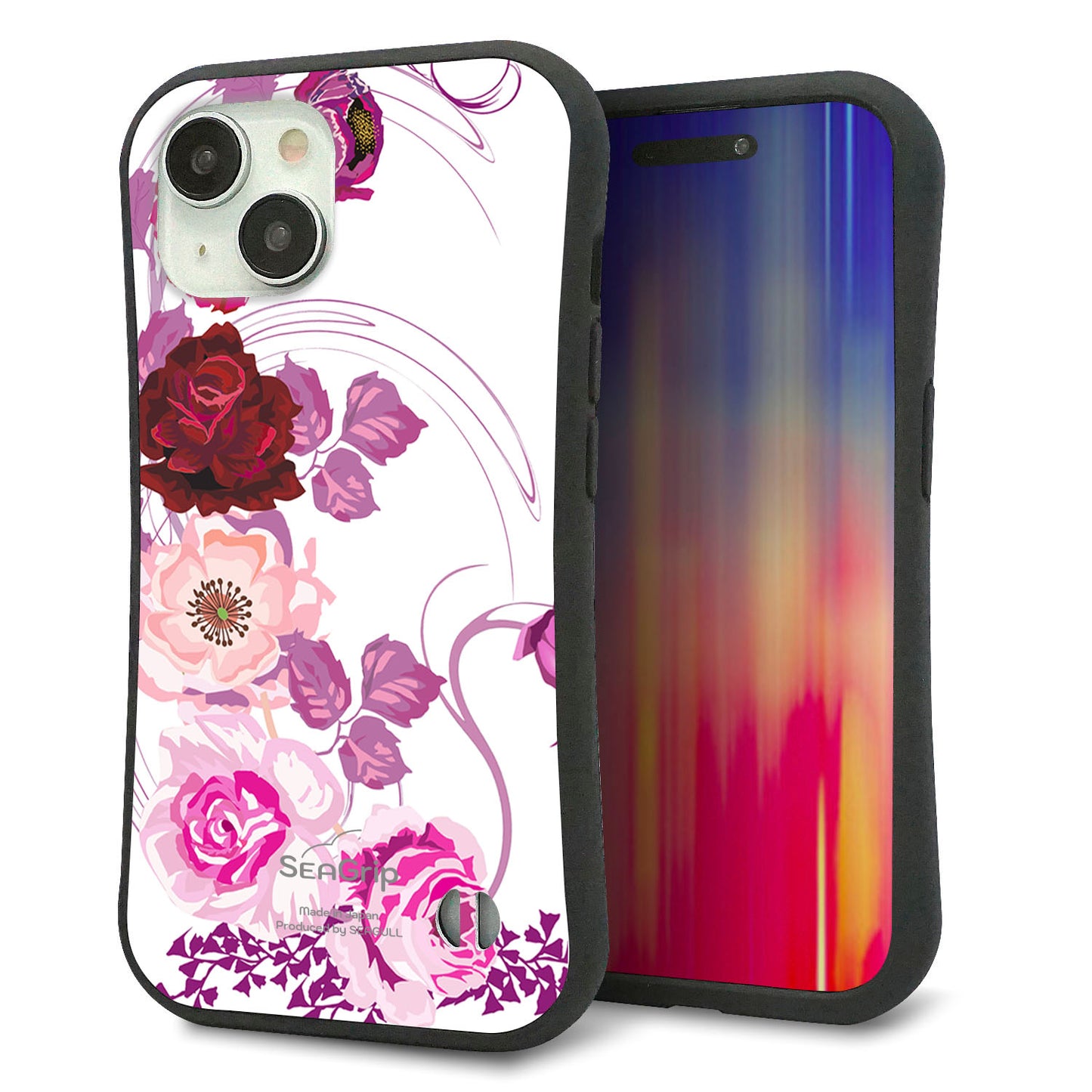 iPhone15 スマホケース 「SEA Grip」 グリップケース Sライン 【116 6月のバラ】 UV印刷