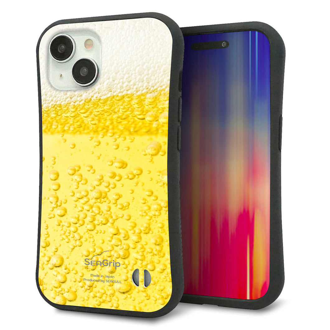 iPhone15 スマホケース 「SEA Grip」 グリップケース Sライン 【450 生ビール】 UV印刷
