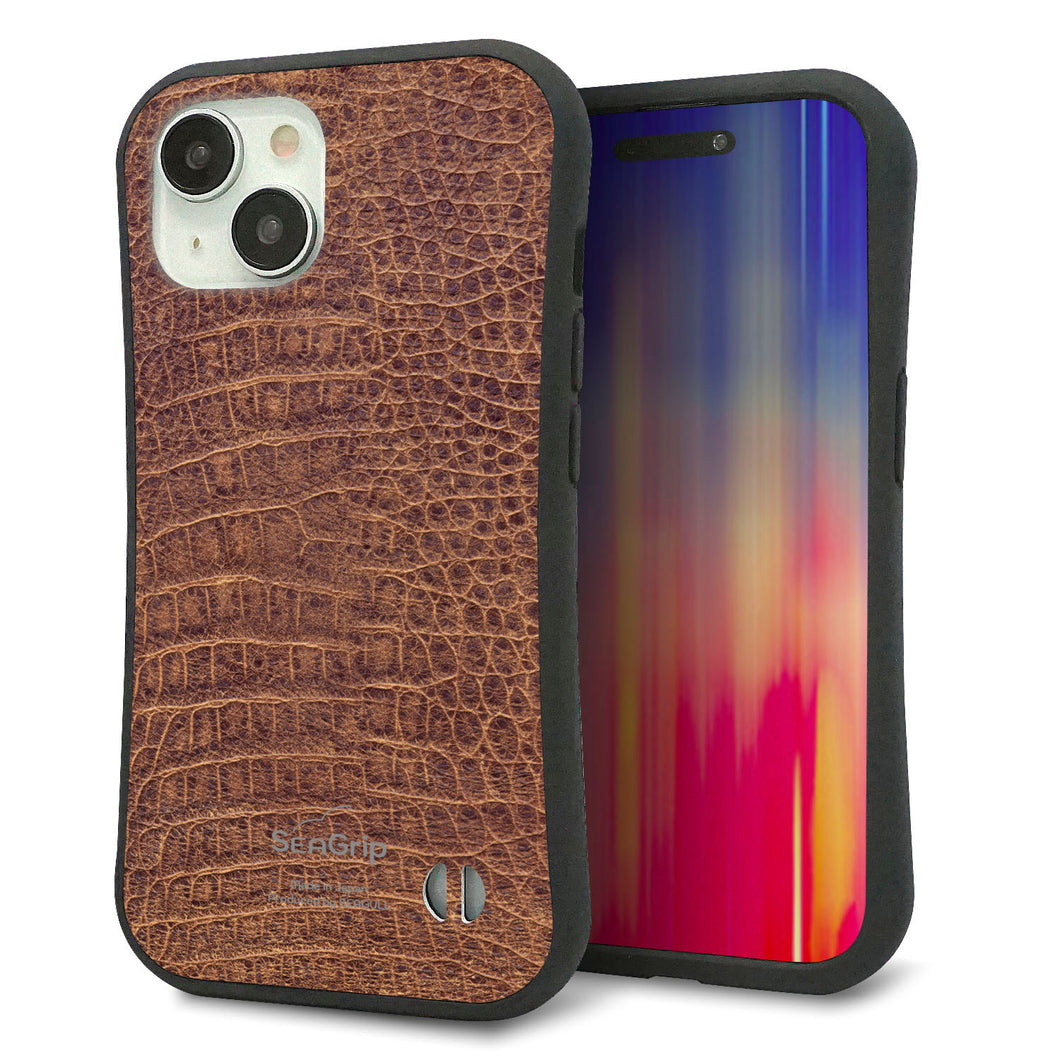 iPhone15 スマホケース 「SEA Grip」 グリップケース Sライン 【463 クロコダイル】 UV印刷