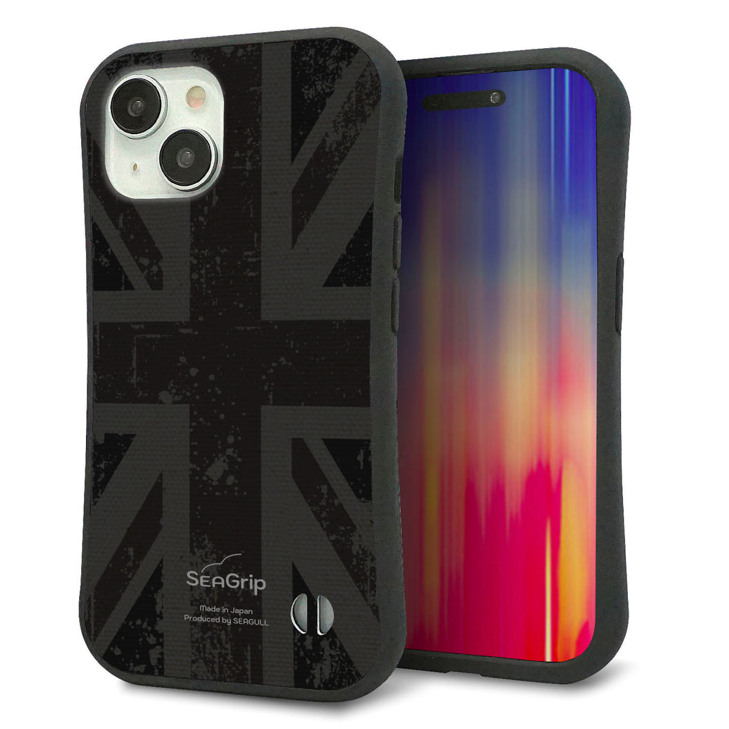 iPhone15 スマホケース 「SEA Grip」 グリップケース Sライン 【505 ユニオンジャック ダーク】 UV印刷