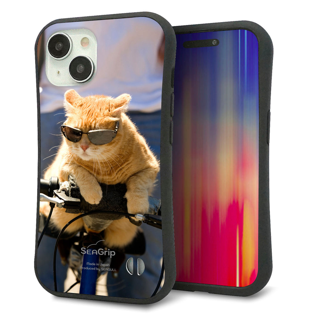 iPhone15 スマホケース 「SEA Grip」 グリップケース Sライン 【595 にゃんとサイクル】 UV印刷