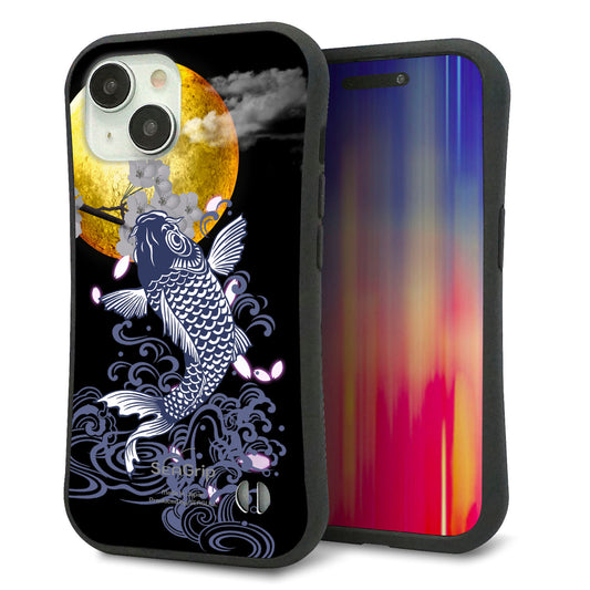 iPhone15 スマホケース 「SEA Grip」 グリップケース Sライン 【1030 月と鯉】 UV印刷