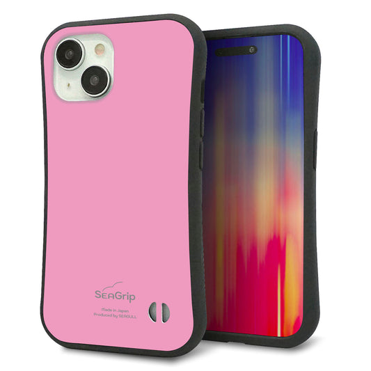 iPhone15 スマホケース 「SEA Grip」 グリップケース Sライン 【KM899 パステルカラー(パステルピンク)】 UV印刷