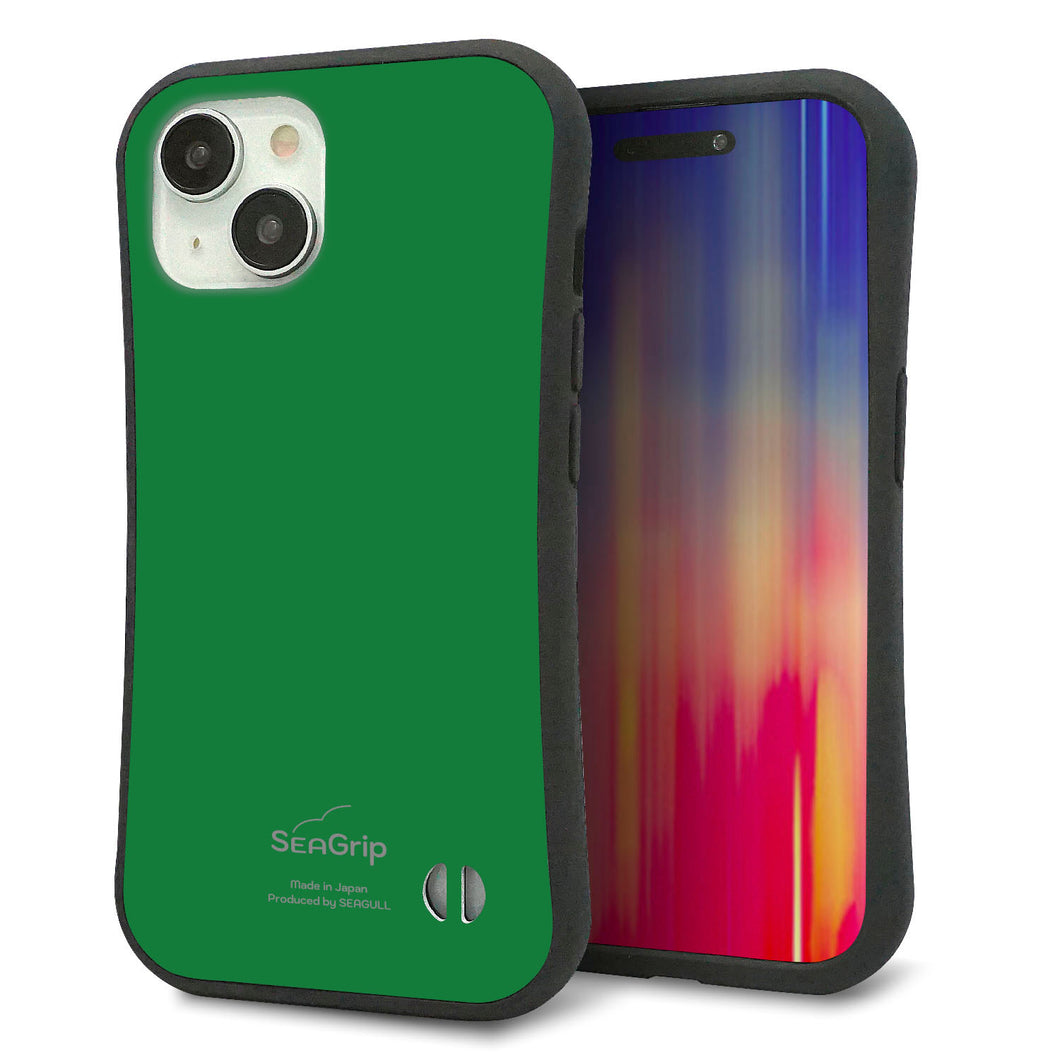 iPhone15 スマホケース 「SEA Grip」 グリップケース Sライン 【KM907 ポップカラー(グリーン)】 UV印刷