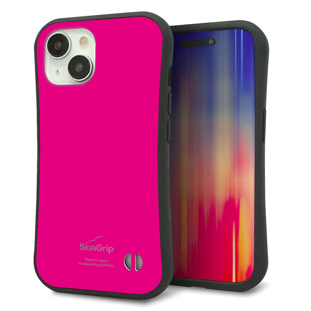 iPhone15 スマホケース 「SEA Grip」 グリップケース Sライン 【KM910 ポップカラー(ピンク)】 UV印刷