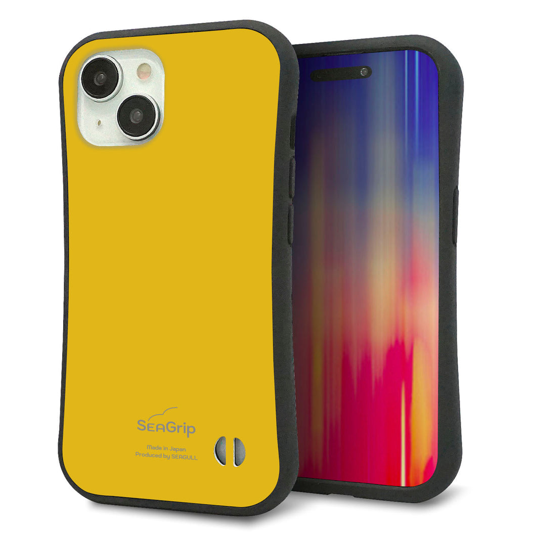 iPhone15 スマホケース 「SEA Grip」 グリップケース Sライン 【KM920 レトロカラー(マスタード)】 UV印刷