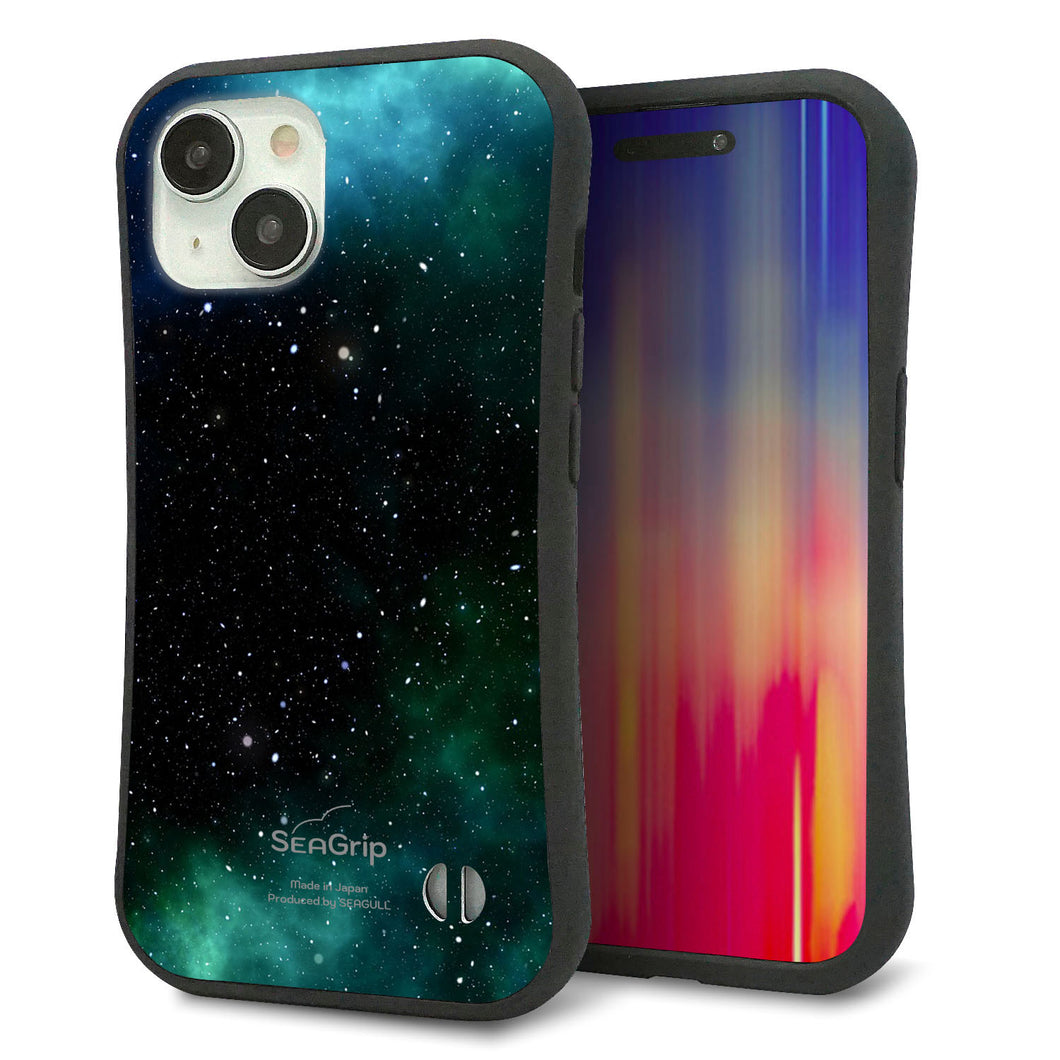 iPhone15 スマホケース 「SEA Grip」 グリップケース Sライン 【KM927 Galaxias Green】 UV印刷
