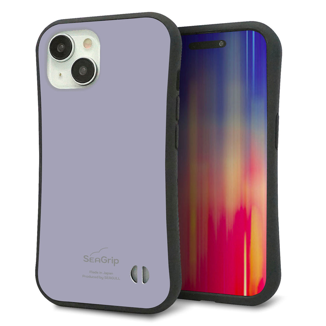 iPhone15 スマホケース 「SEA Grip」 グリップケース Sライン 【KM930 くすみカラー グレー】 UV印刷