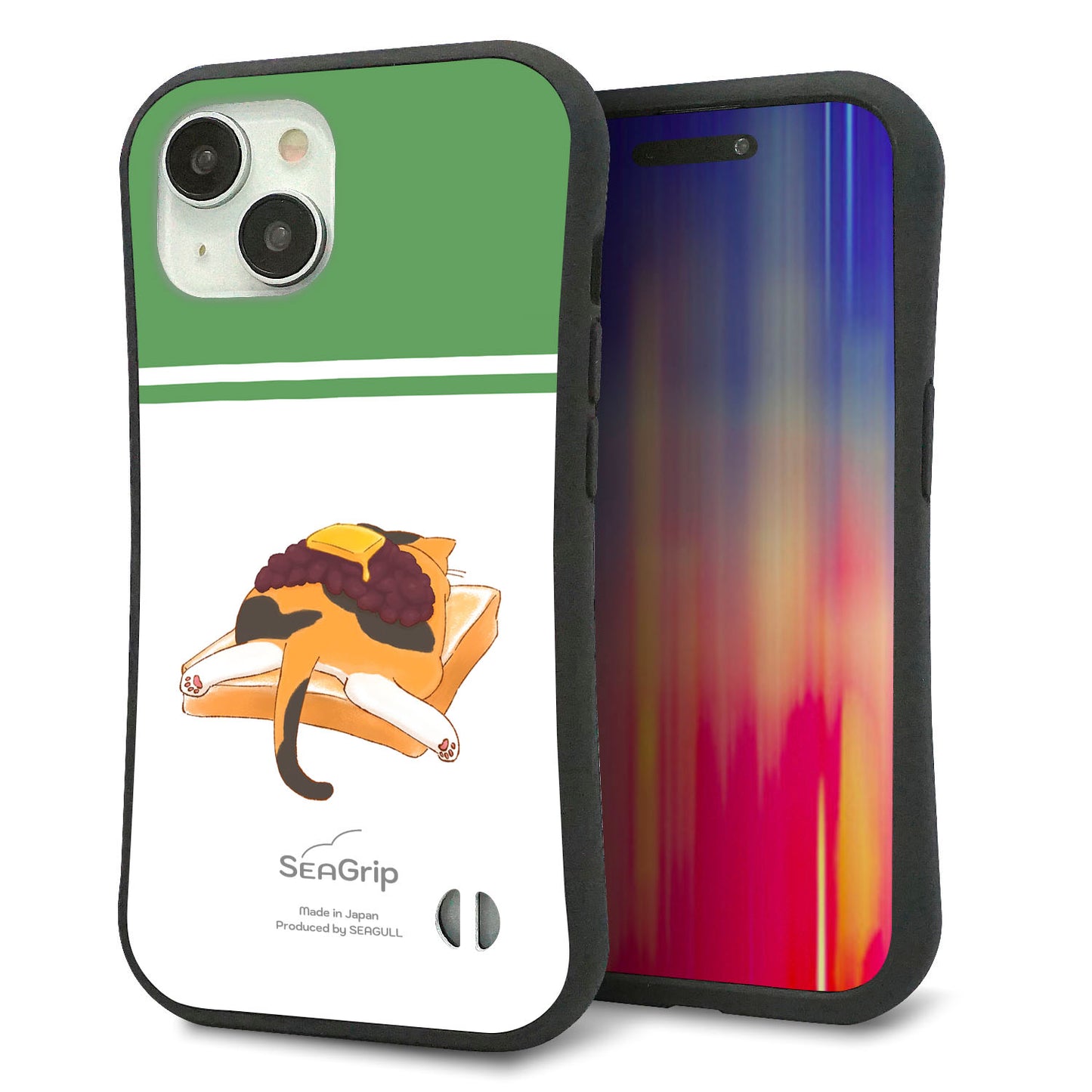 iPhone15 スマホケース 「SEA Grip」 グリップケース Sライン 【KM963 あずき】 UV印刷