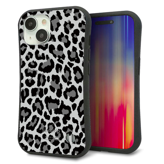 iPhone15 スマホケース 「SEA Grip」 グリップケース Sライン 【MA817 レオパード × グレー 】 UV印刷