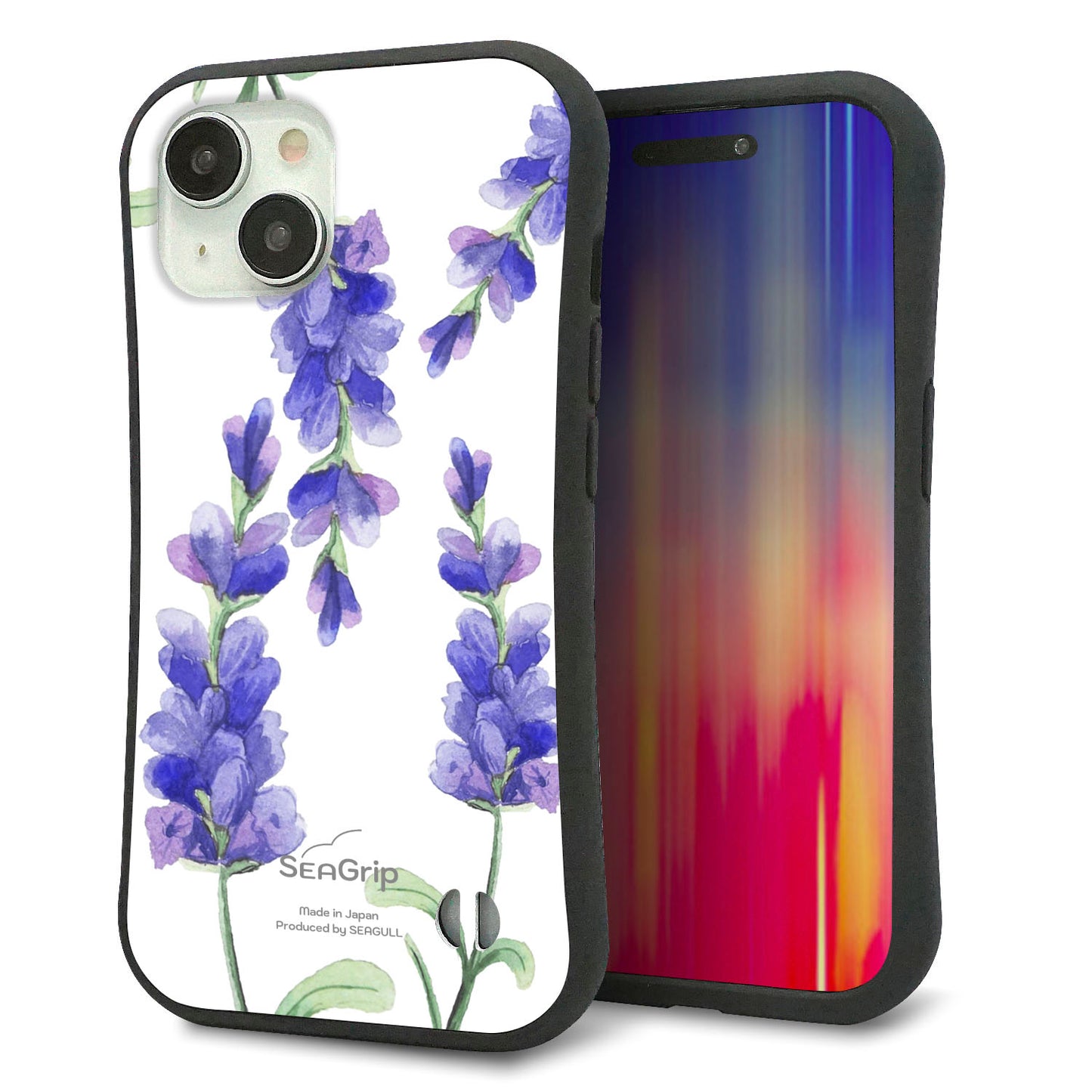 iPhone15 スマホケース 「SEA Grip」 グリップケース Sライン 【MA868 サルビア】 UV印刷