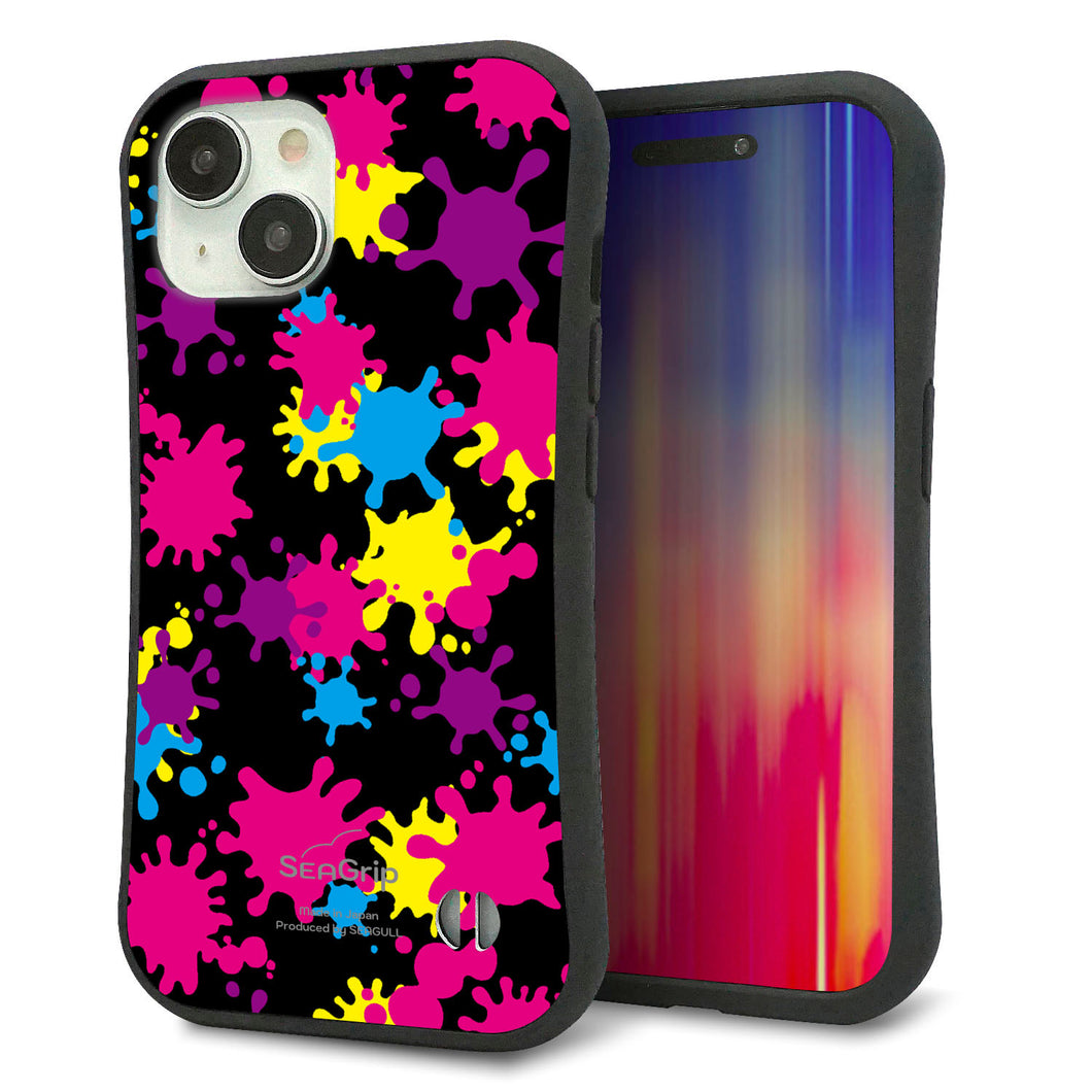iPhone15 スマホケース 「SEA Grip」 グリップケース Sライン 【MA877 ペイントブラック】 UV印刷