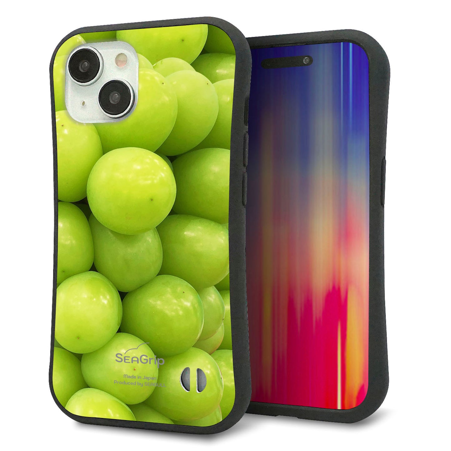 iPhone15 スマホケース 「SEA Grip」 グリップケース Sライン 【MA880 マスカット】 UV印刷