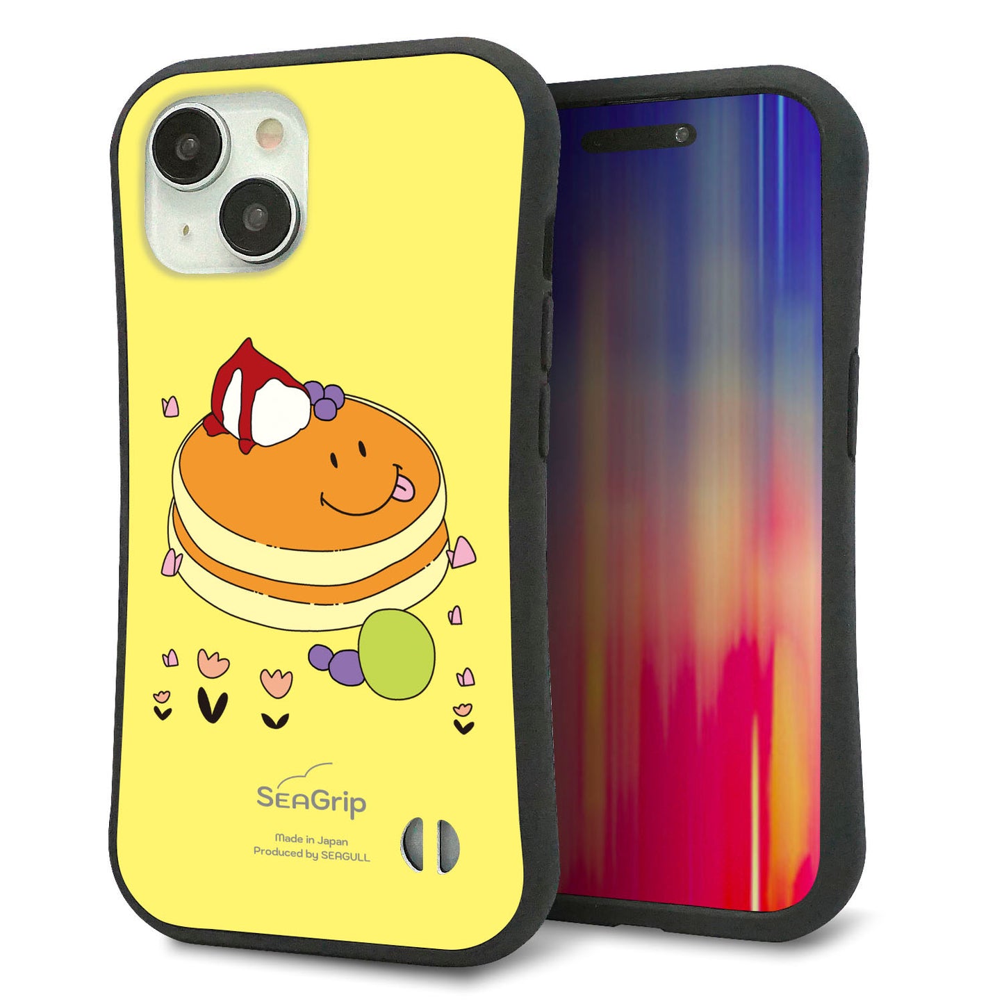 iPhone15 スマホケース 「SEA Grip」 グリップケース Sライン 【MA901 パンケーキ】 UV印刷