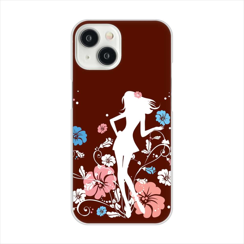 iPhone15 高画質仕上げ 背面印刷 ハードケース 【110 ハイビスカスと少女】