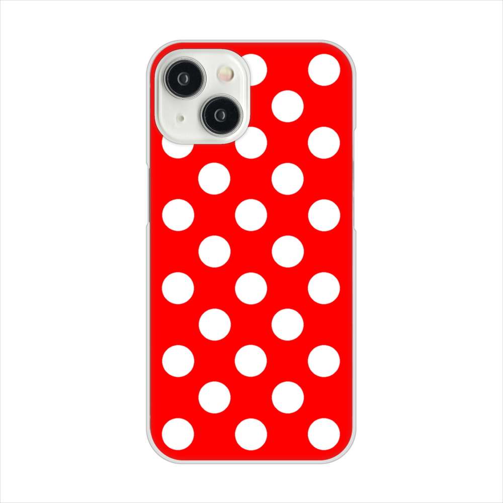 iPhone15 高画質仕上げ 背面印刷 ハードケースシンプル柄(水玉)