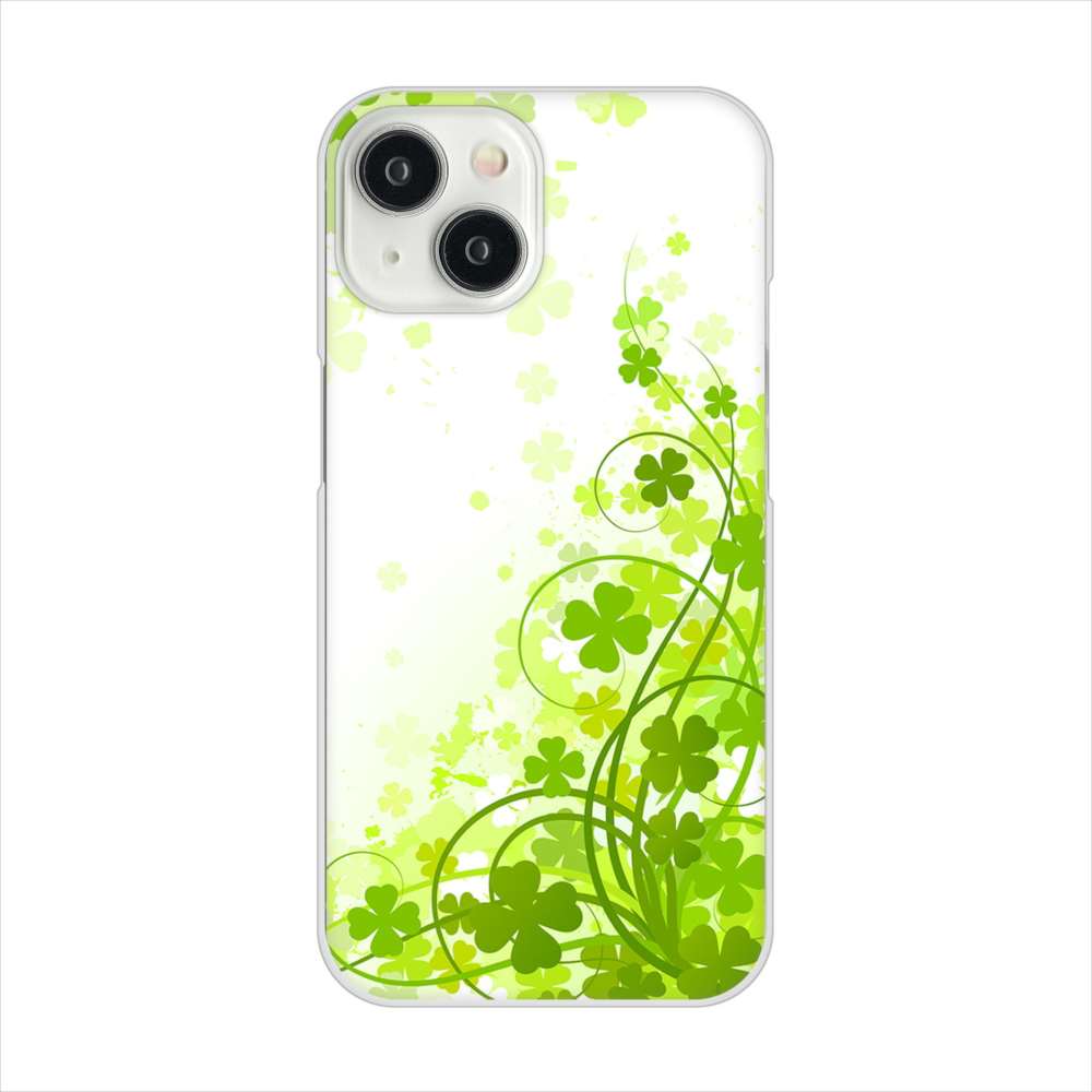 iPhone15 高画質仕上げ 背面印刷 ハードケース 【565 四葉のクローバー】