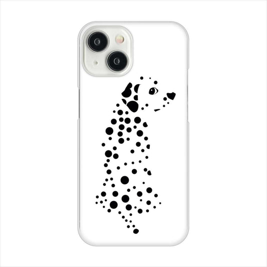 iPhone15 高画質仕上げ 背面印刷 ハードケース 【1038 振り向くダルメシアン(WH)】