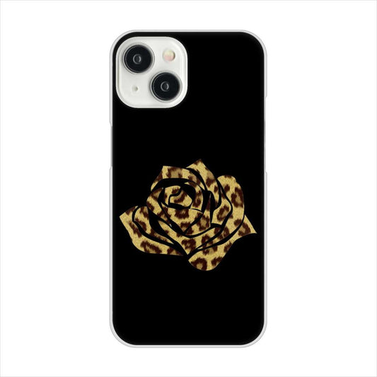 iPhone15 高画質仕上げ 背面印刷 ハードケース 【1184 ヒョウのバラ(茶)】